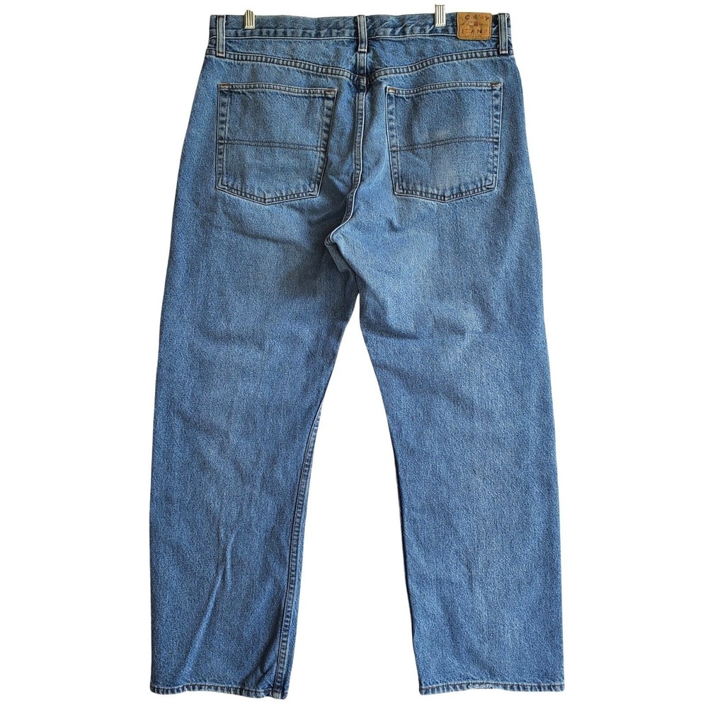 Vtg Tommy Hilfiger Y2k Spellout Waistband Jeans 36 x 30 Mens Blue Denim Skater